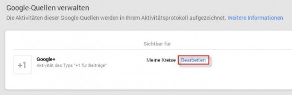 Google Quellen verwalten