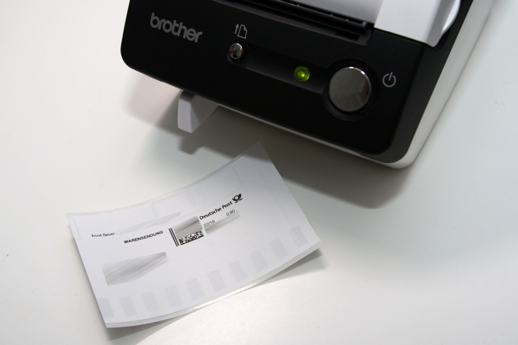 Brother QL-500 mit gedruckter Briefmarke / Internetmarke