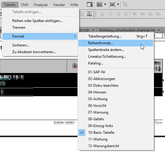 FrameMaker Reihenformat